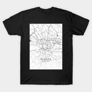 Krakow Poland City Map T-Shirt